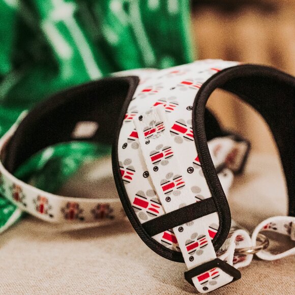 Ohio State Buckeye's Helmet Paw Print Pet Harness - Picture 2 of 10